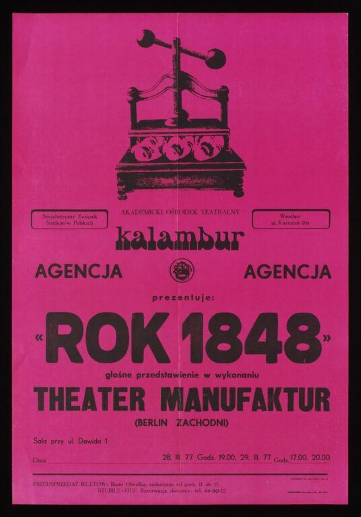 Polish Theater Play Poster 'Rok 1848'