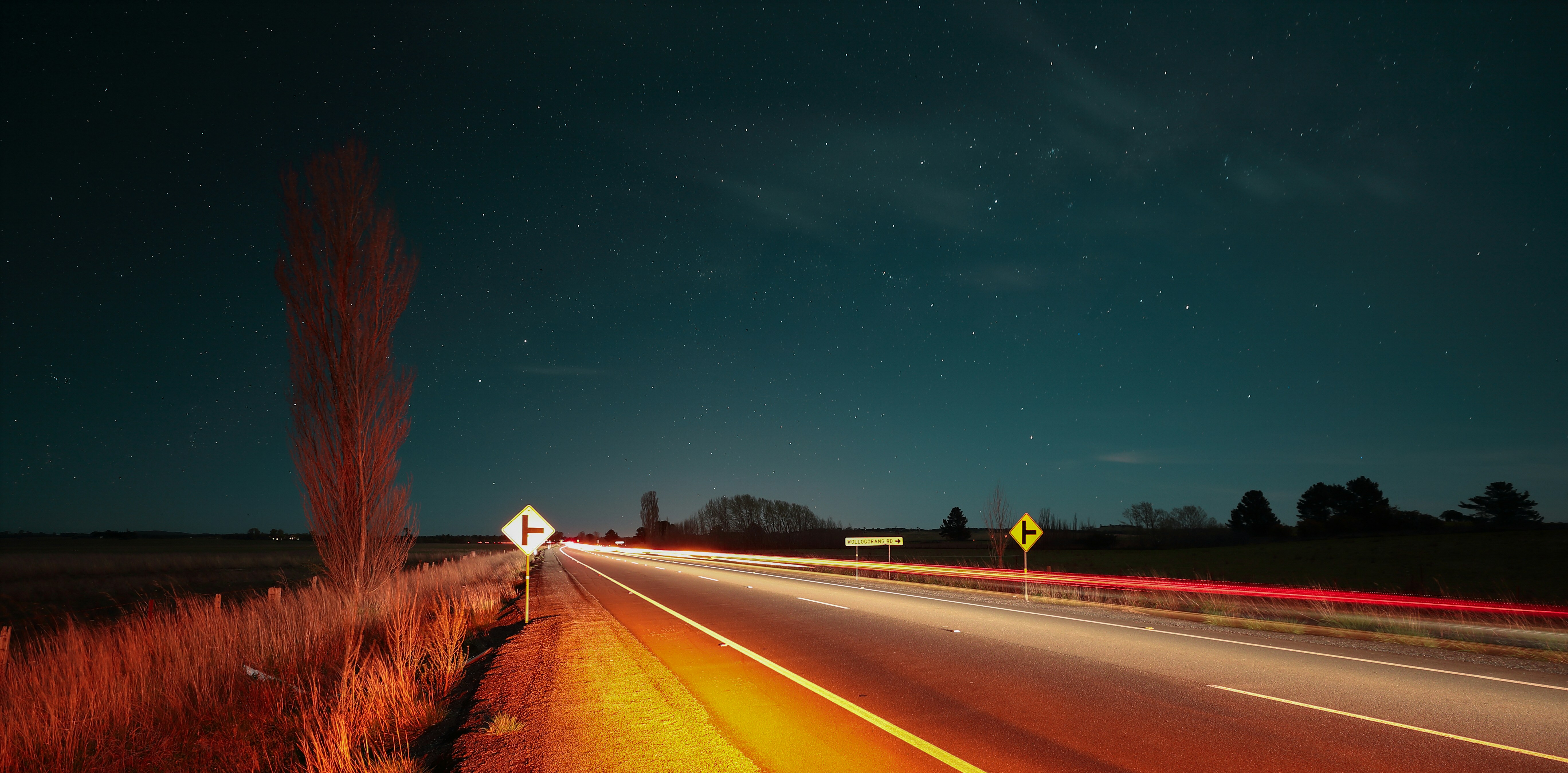 Starry Night Rural Highway