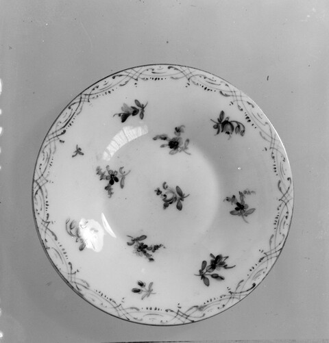 Floral Decorated Porcelain Saucer