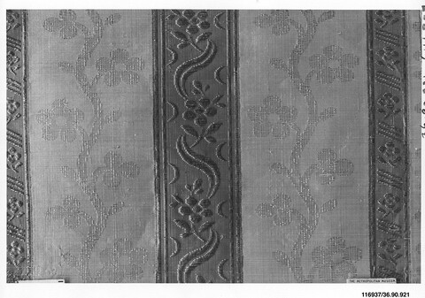 Antique Floral Striped Woven Textile