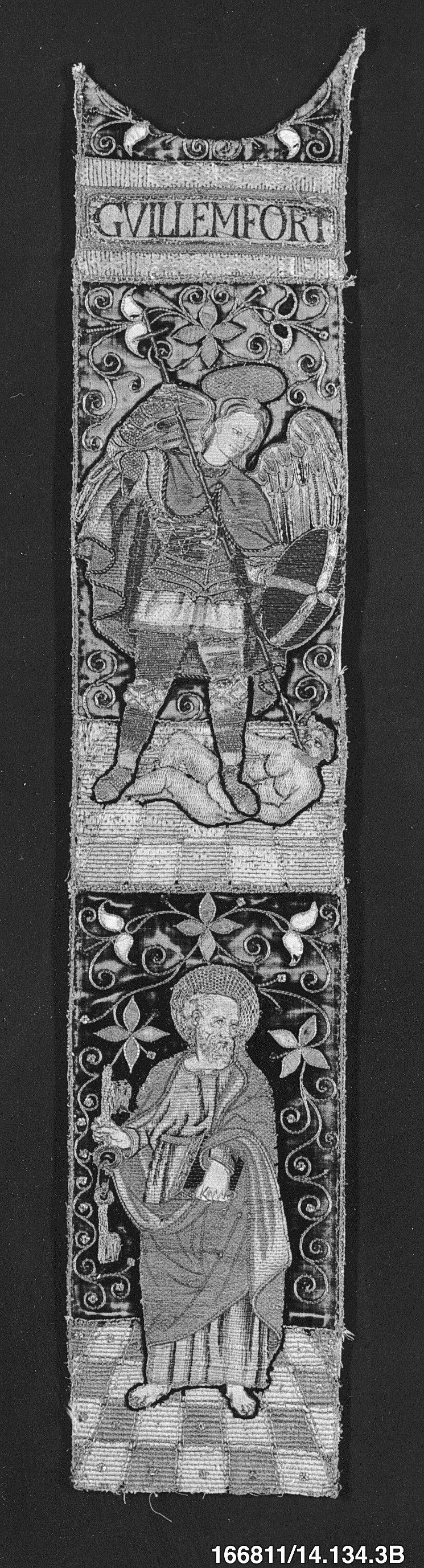 Medieval Embroidered Saint Panel