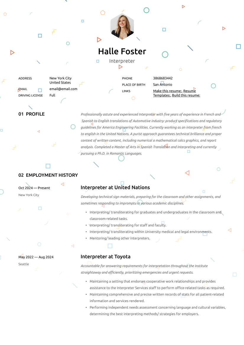 Interpreter Resume Samples & Guide_12