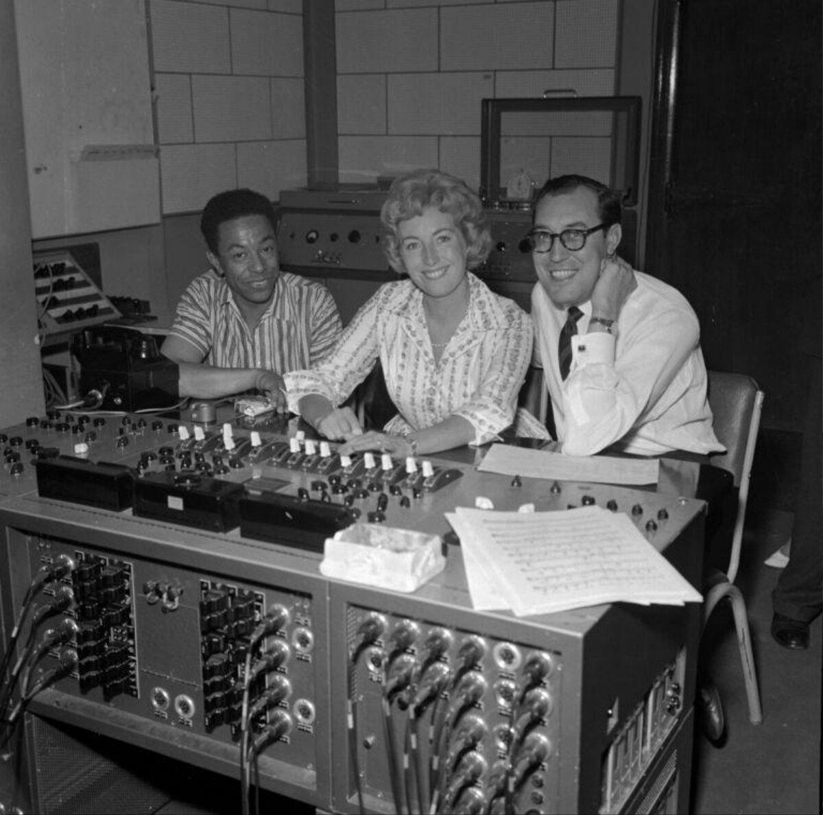 Three At Vintage Recording Console