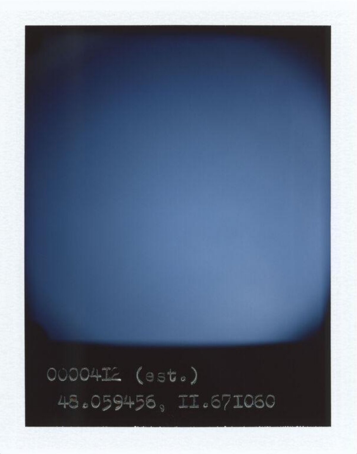 Blue Gradient Polaroid with Coordinates