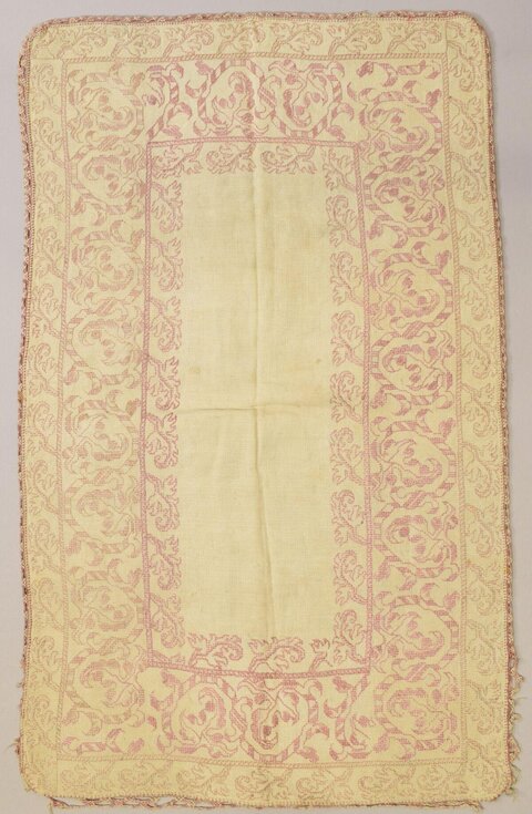 Vintage Pink Patterned Embroidered Textile