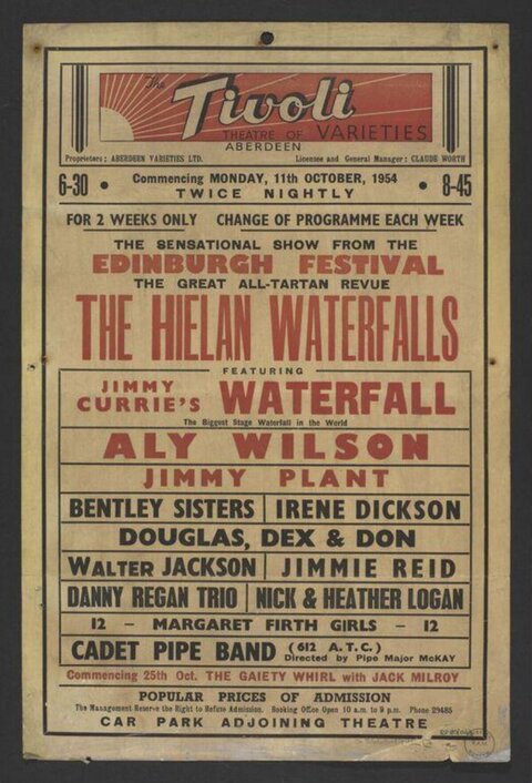 1954 Tivoli Theatre Aberdeen Show Poster