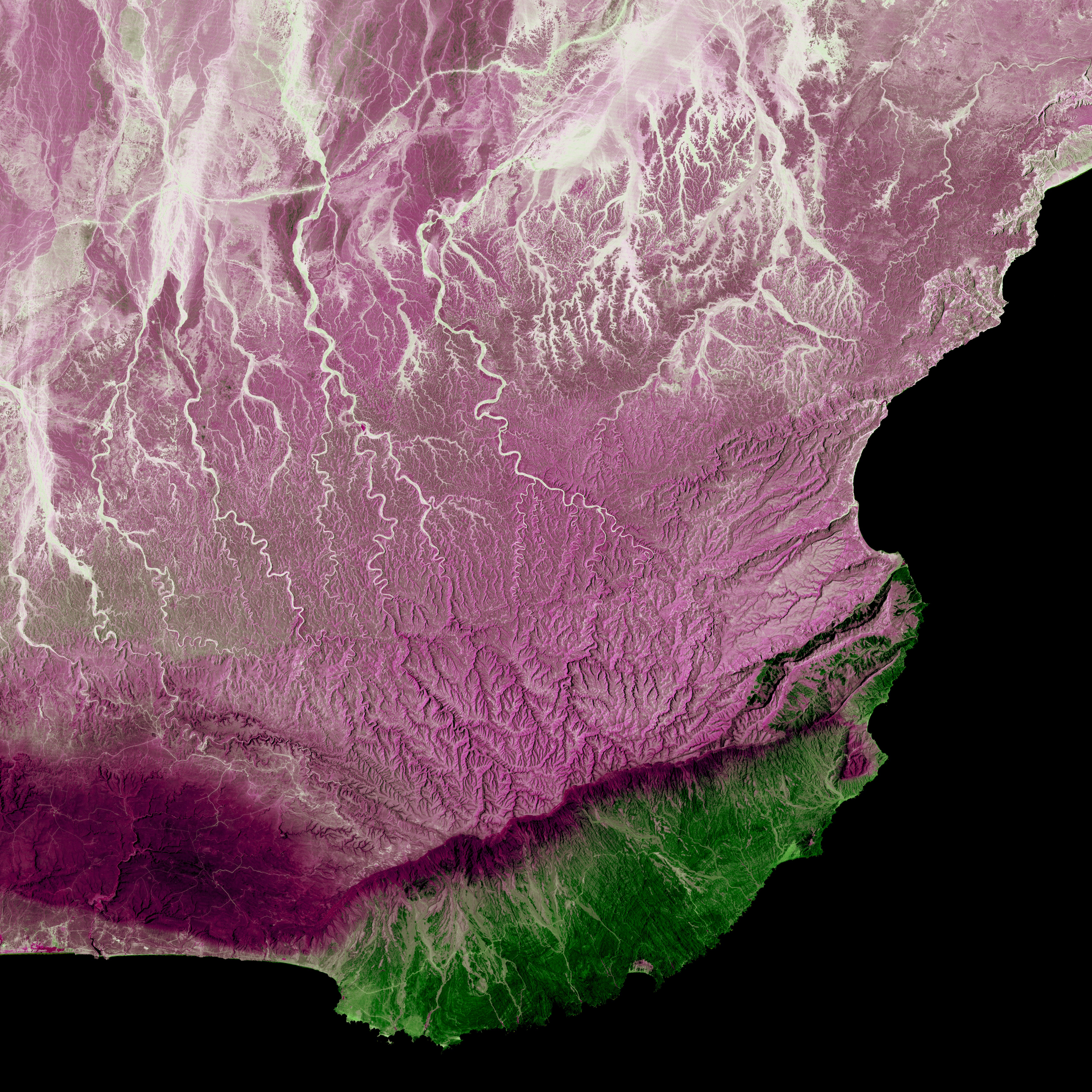 Topographic Shaded Relief of Eastern Brazil