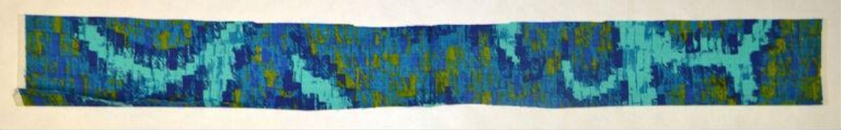 Abstract Blue-Green Textured Strip Art