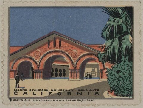 Vintage Leland Stanford University Poster