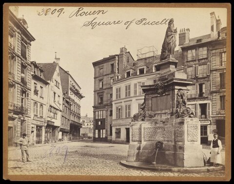 Vintage View of Rouen Square of Pucell