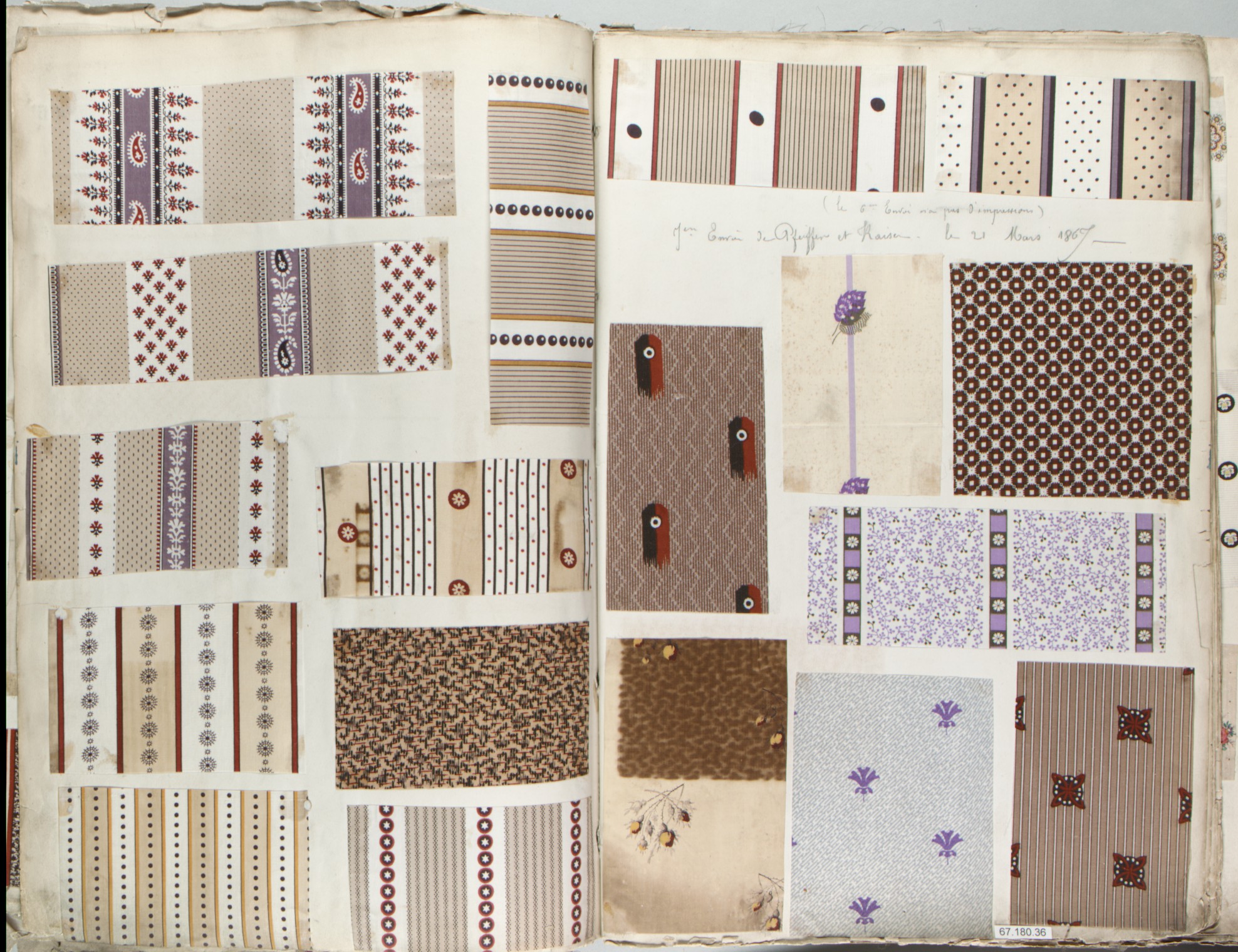 1867 Antique Fabric Sample Album