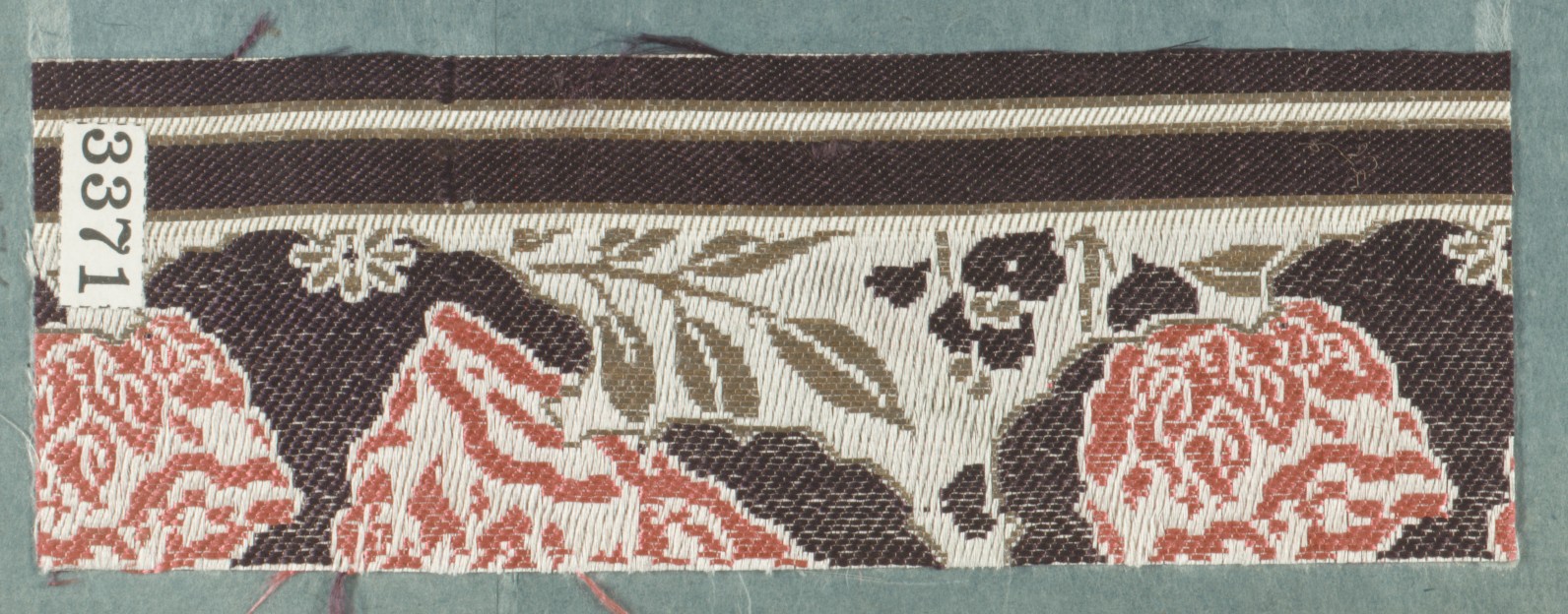 Antique Floral Woven Textile Sample