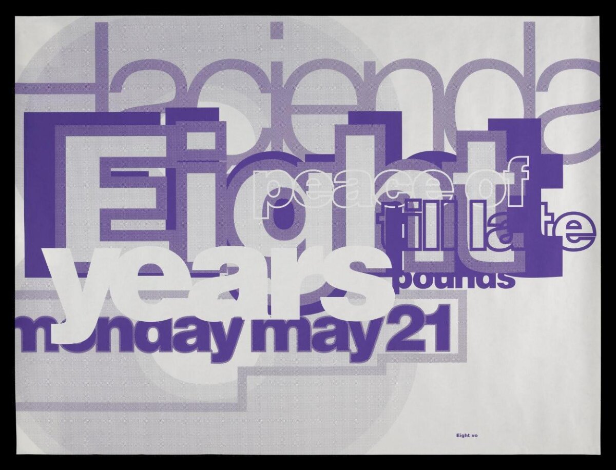 Purple Overlapping Typographic Poster