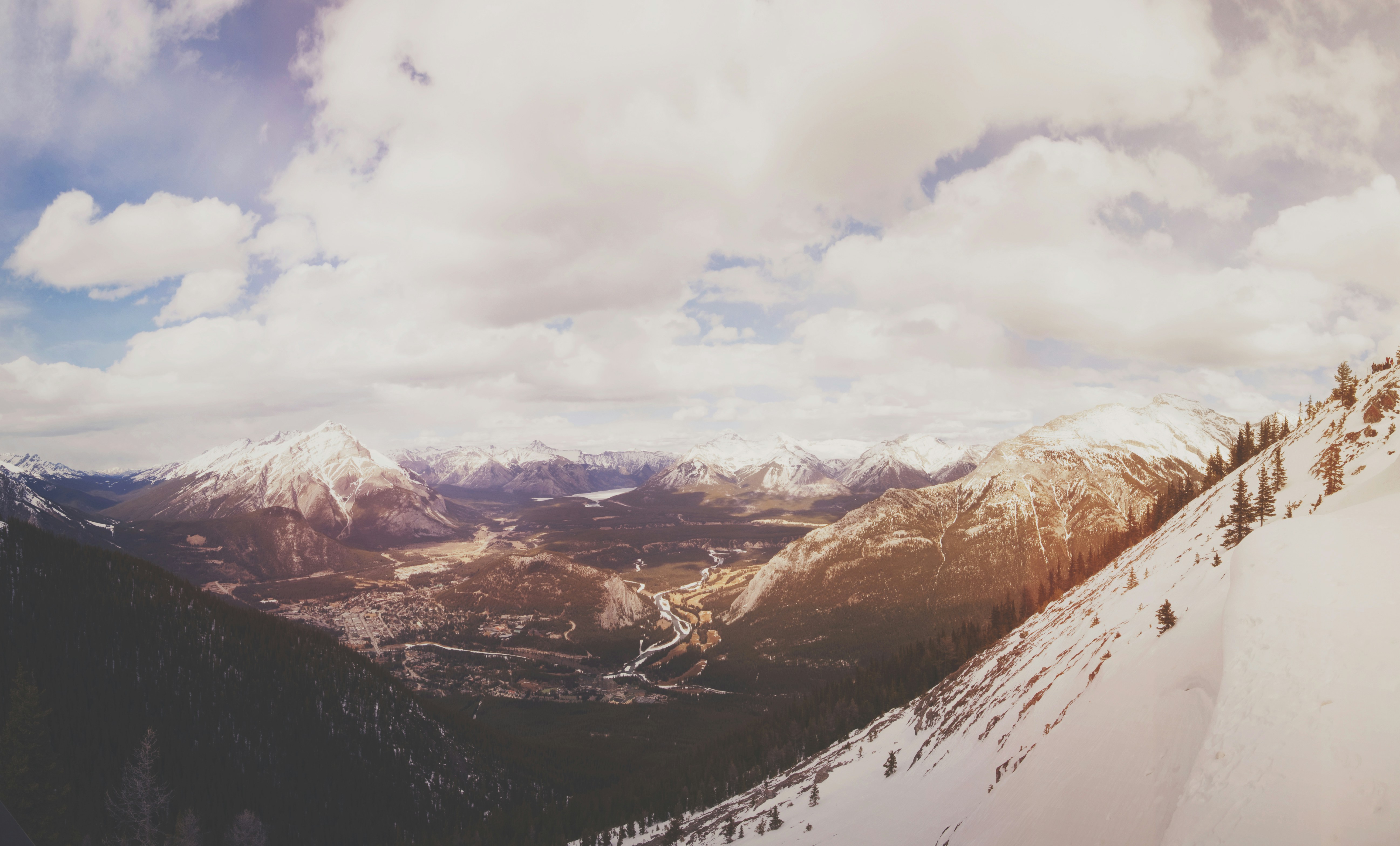 Snow-capped Mountain Valley View