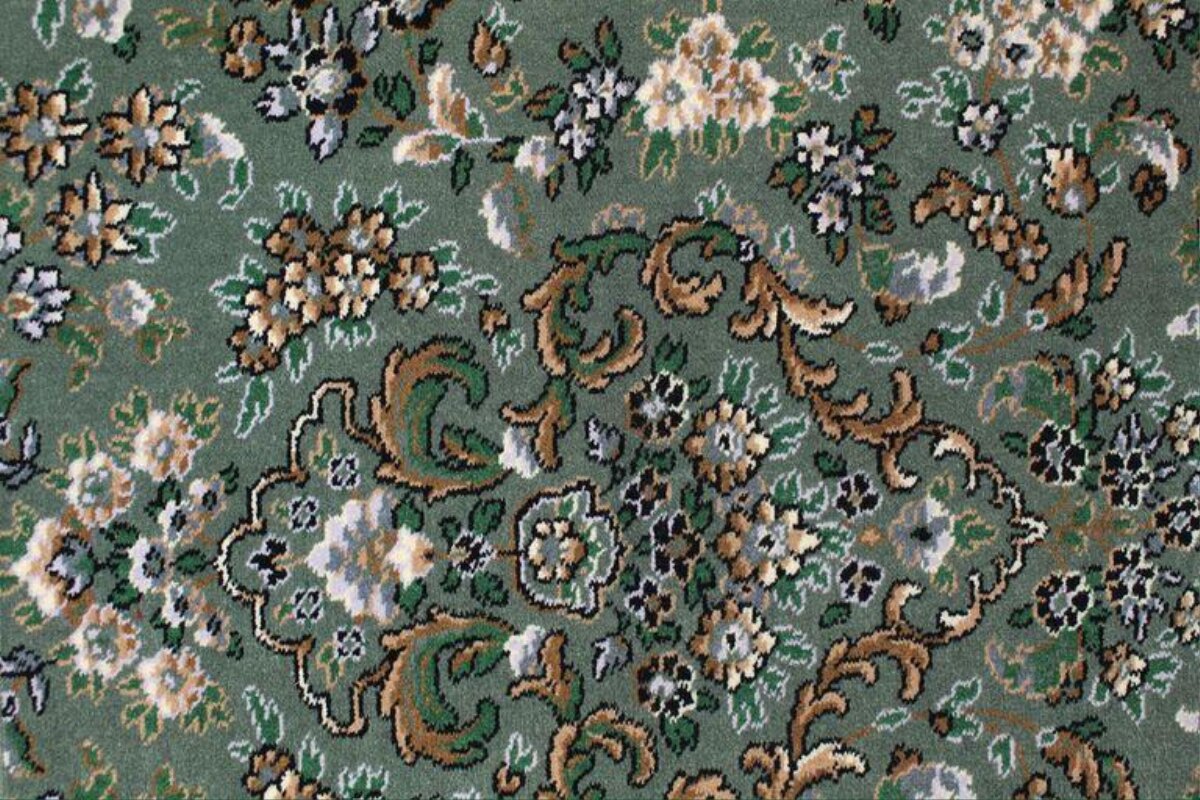 Green Floral Woven Rug Pattern