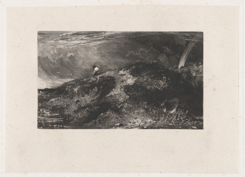 Stormy Moorland Landscape with Figure