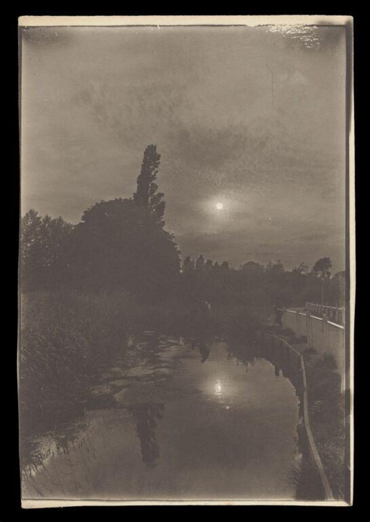 Moonlit Night River Landscape