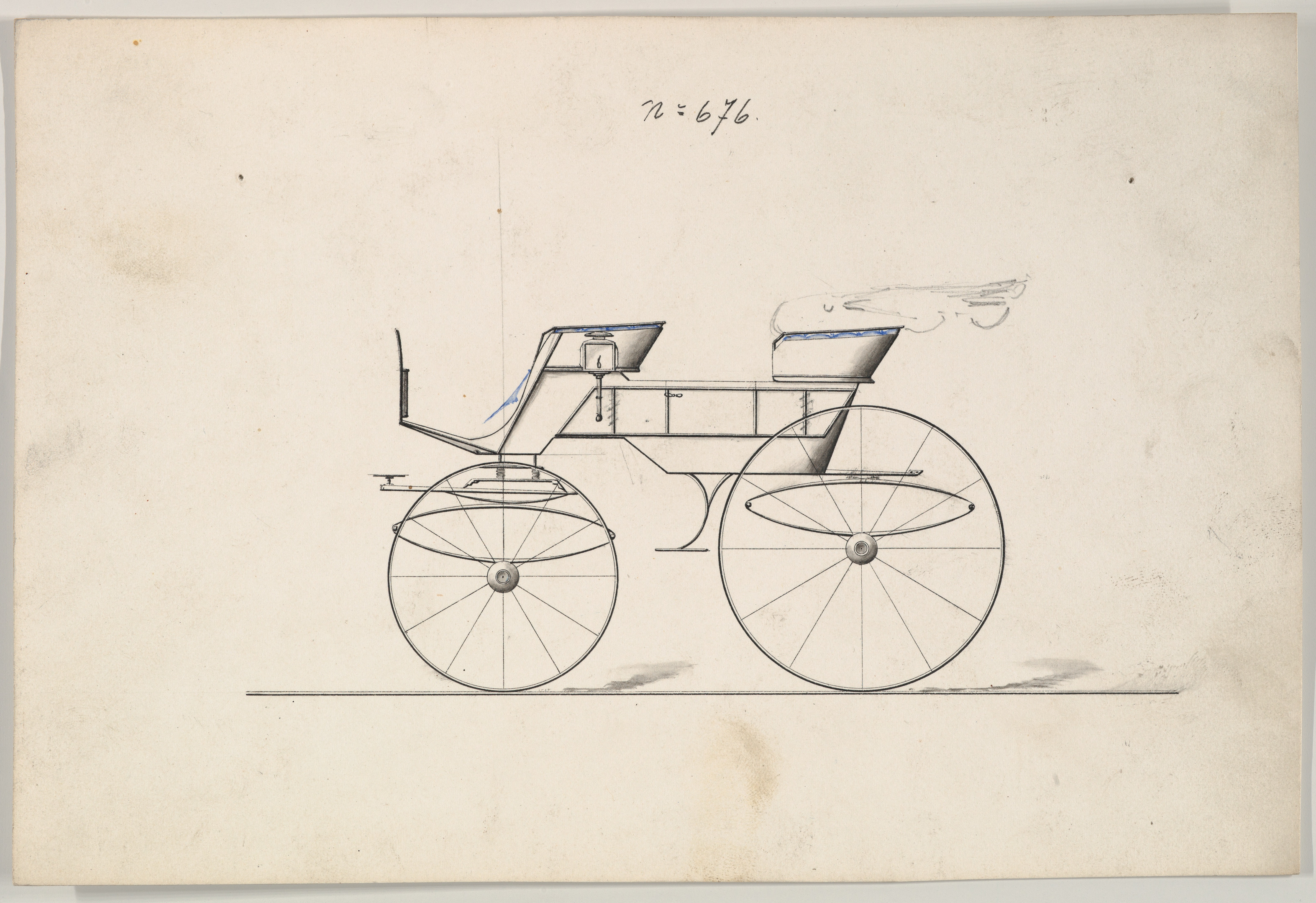 Vintage Horse Carriage Design Drawing