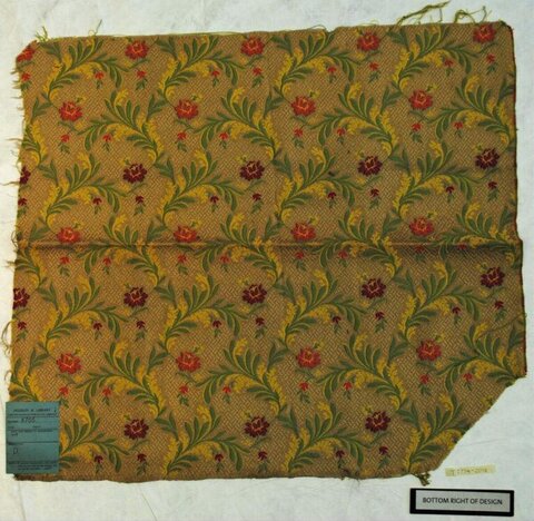 Antique Floral Pattern Textile Sample