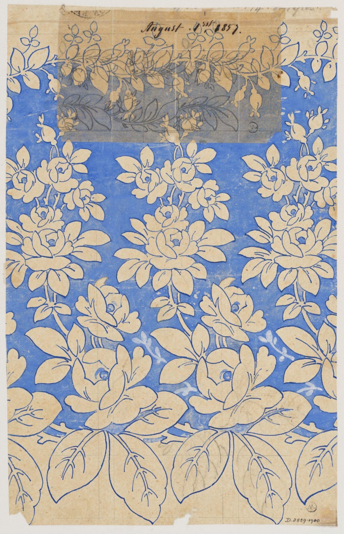 1857 Floral Pattern Design Sketch
