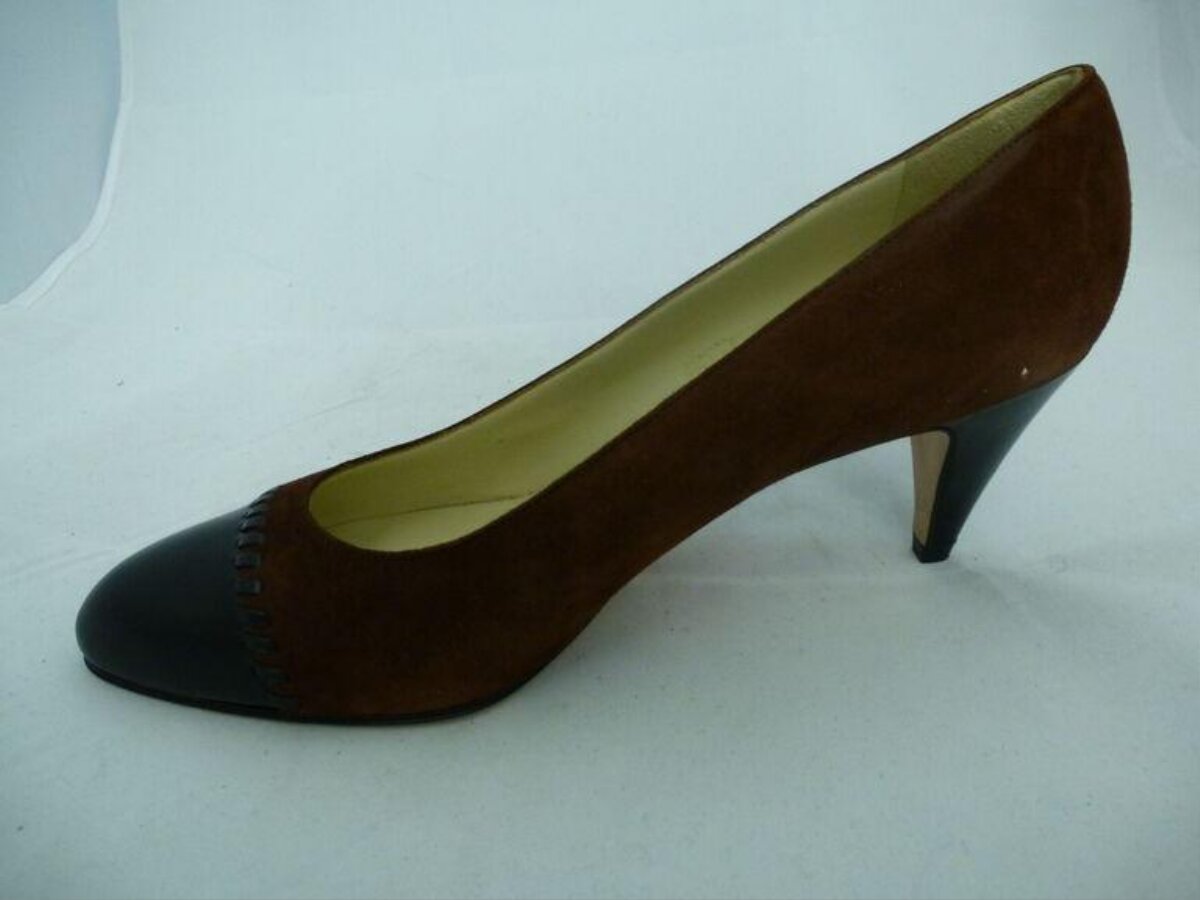 Brown Two-Tone High Heel Pump