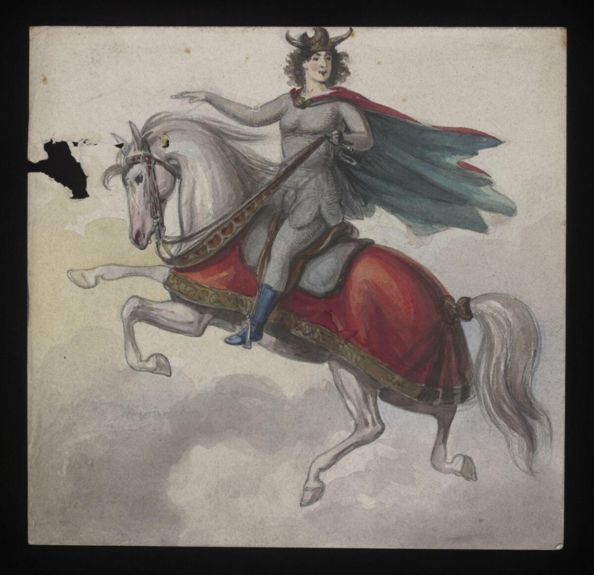 Armored Warrior Riding White Horse