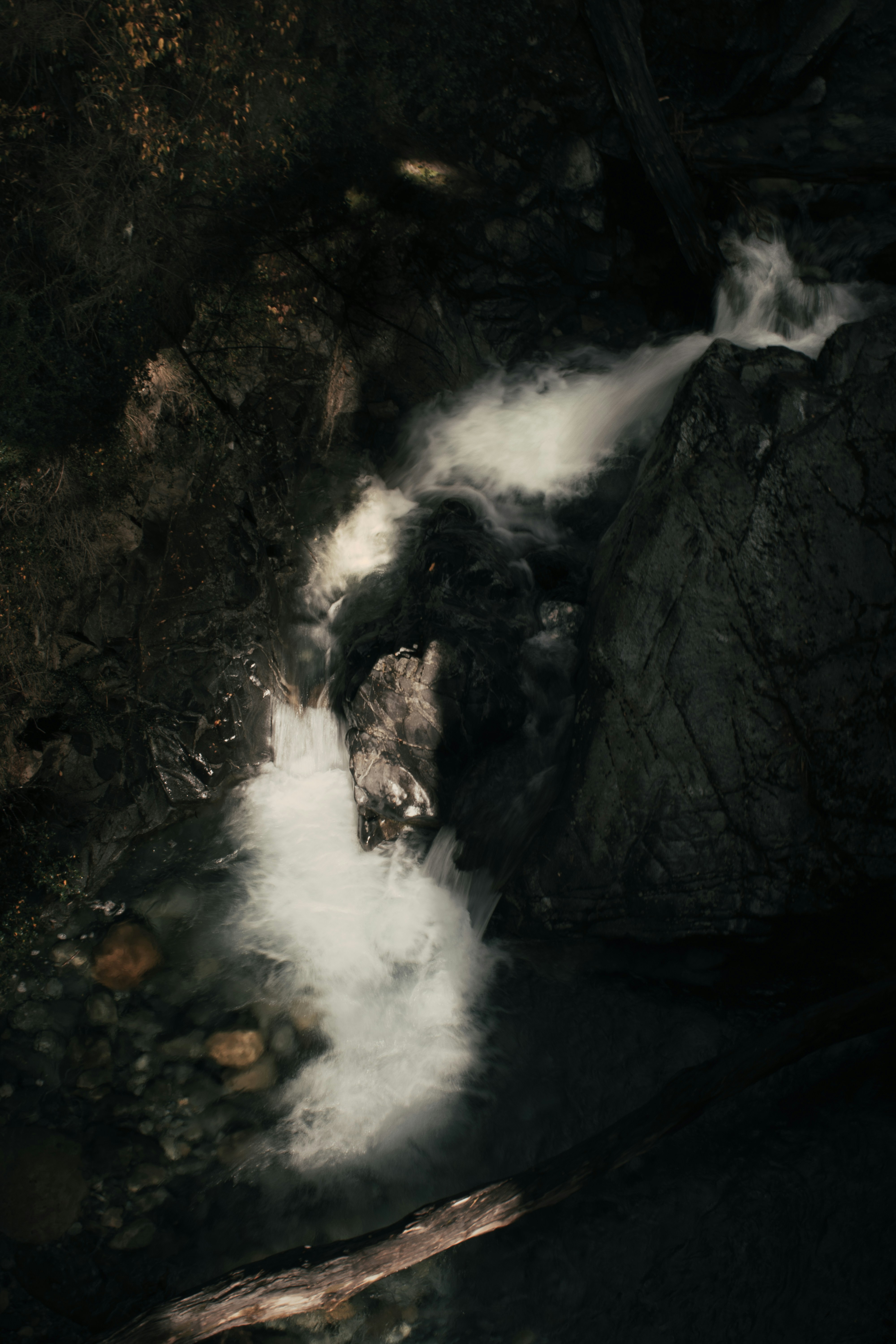 Mountain Stream Flowing Over Rocks