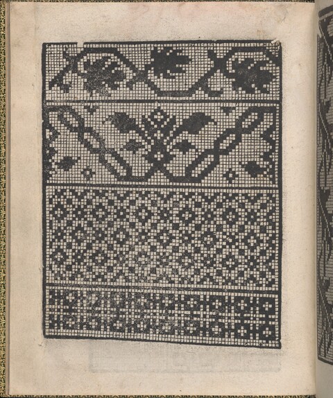 Vintage Geometric Grid Pattern Print