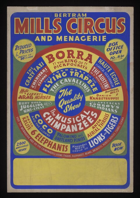 Vintage Bertram Mills Circus Poster