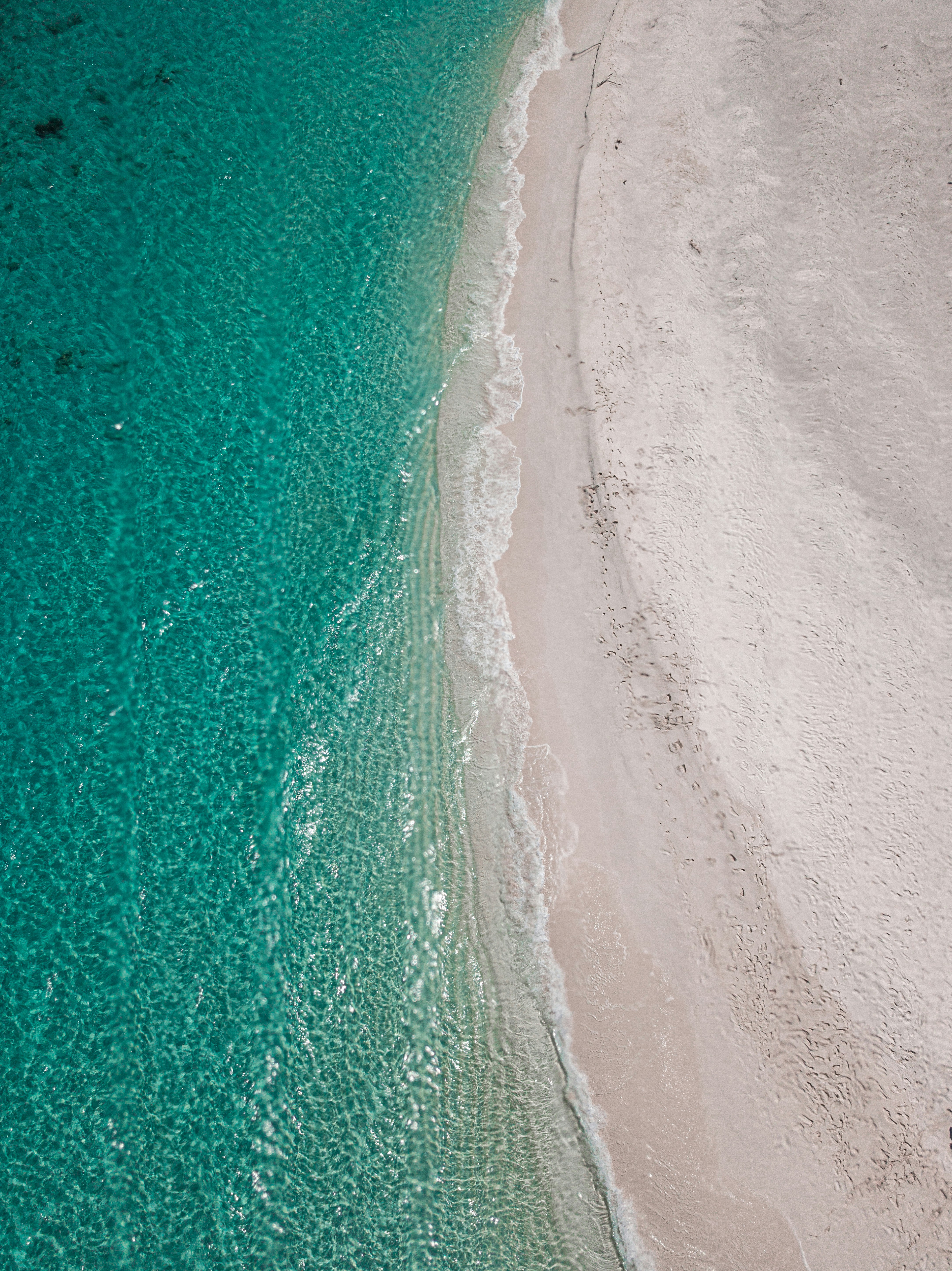 Aerial View of Beach and Sea