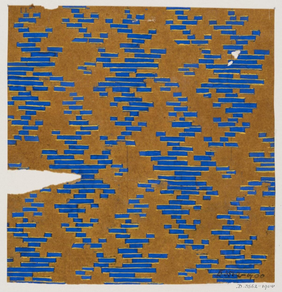 Blue Brown Geometric Textile Pattern
