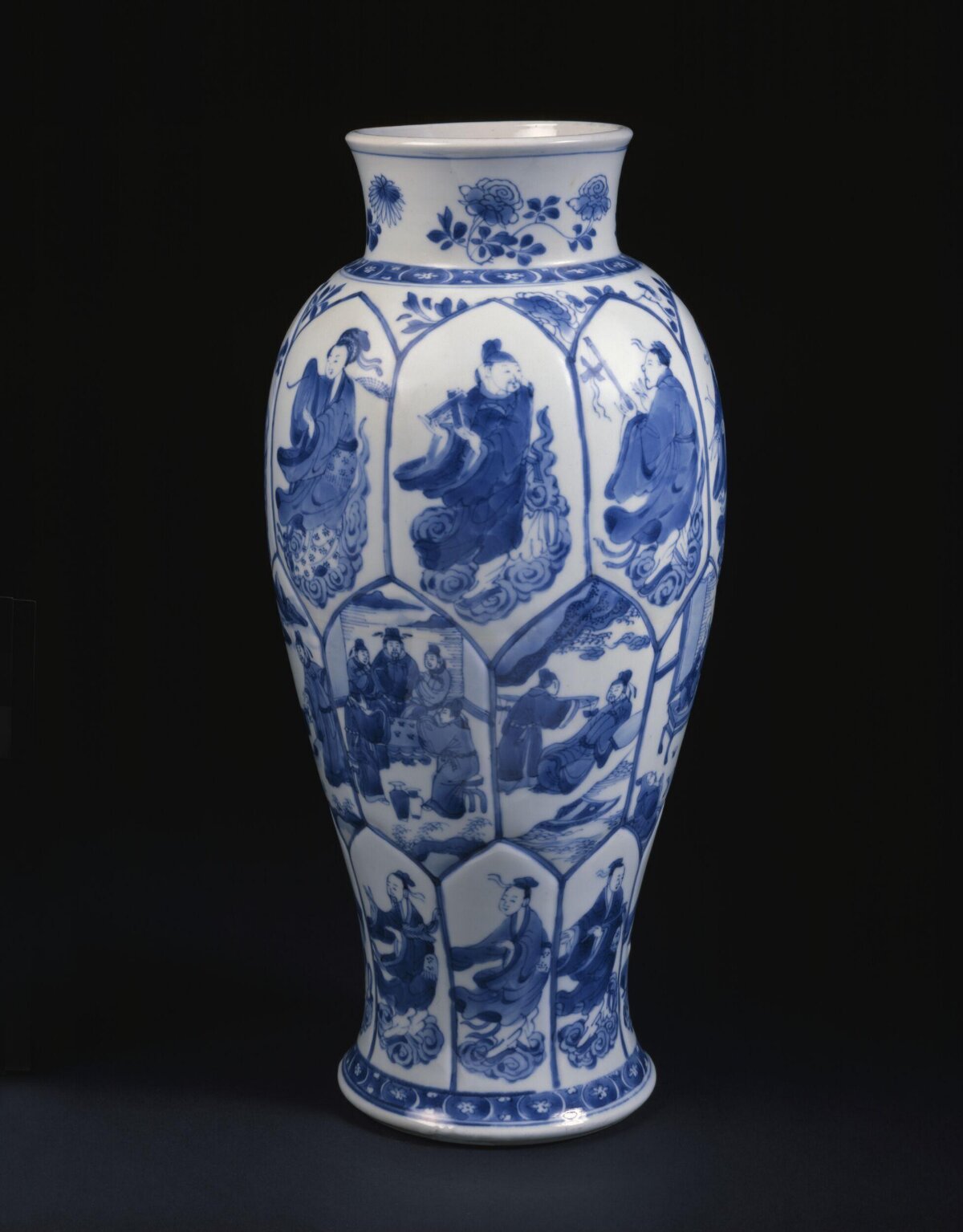 Blue and White Figure Porcelain Vase