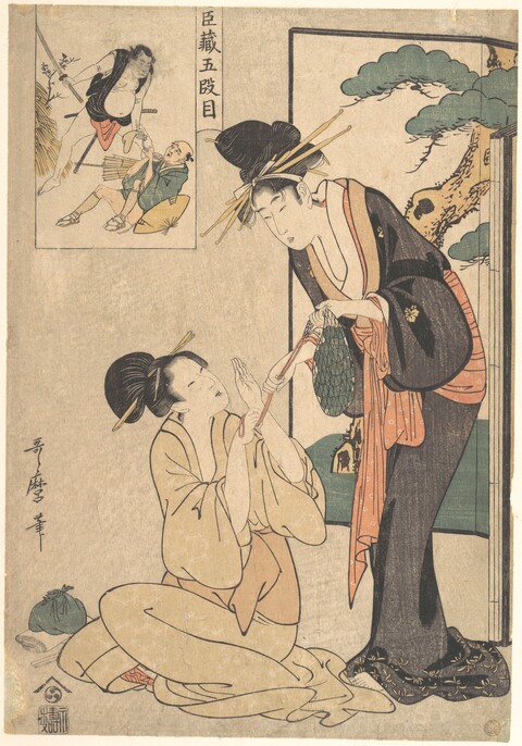 Japanese Ukiyo-e Two Women Scene