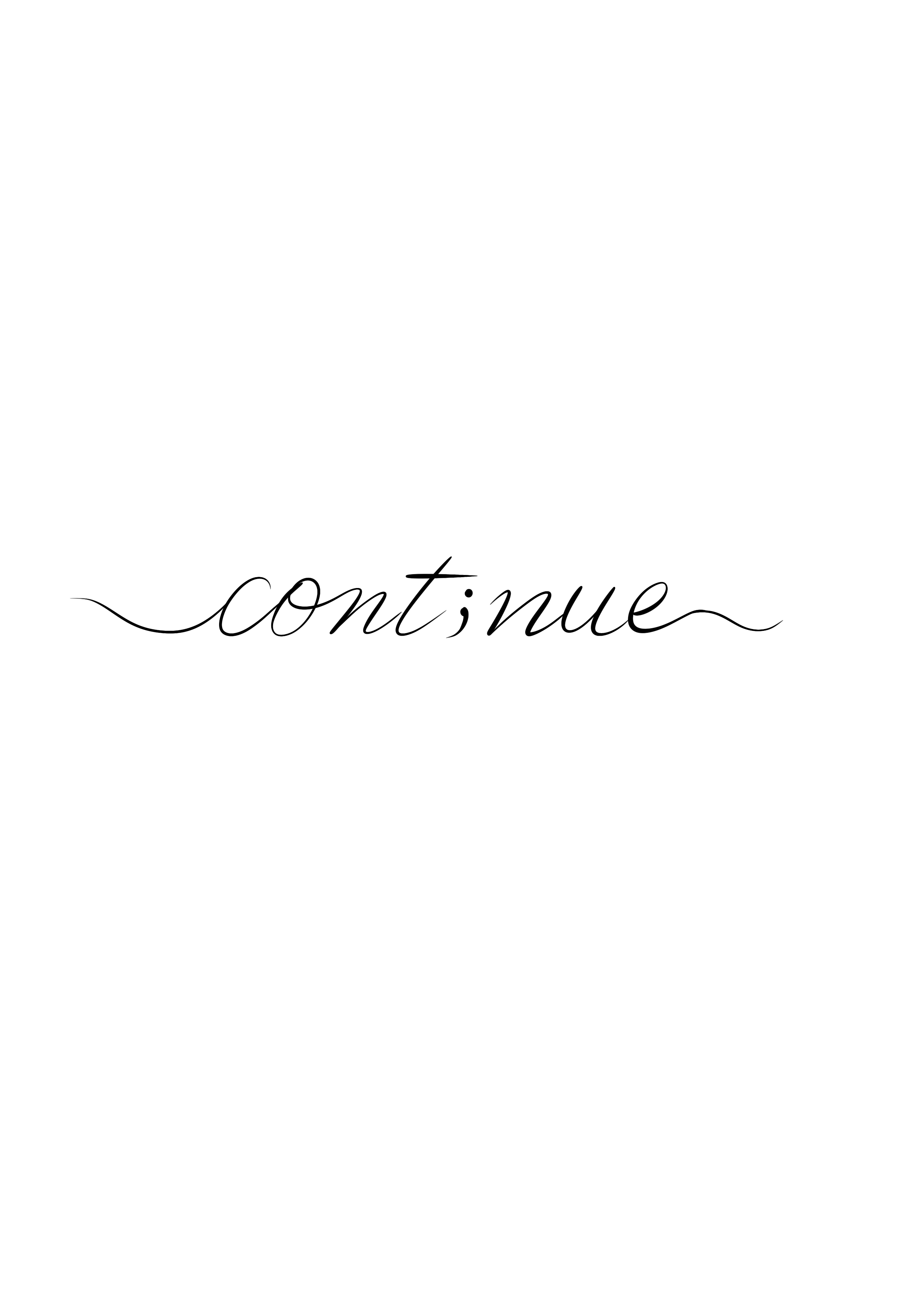 Minimal Cursive 'cont;nue' Text Art