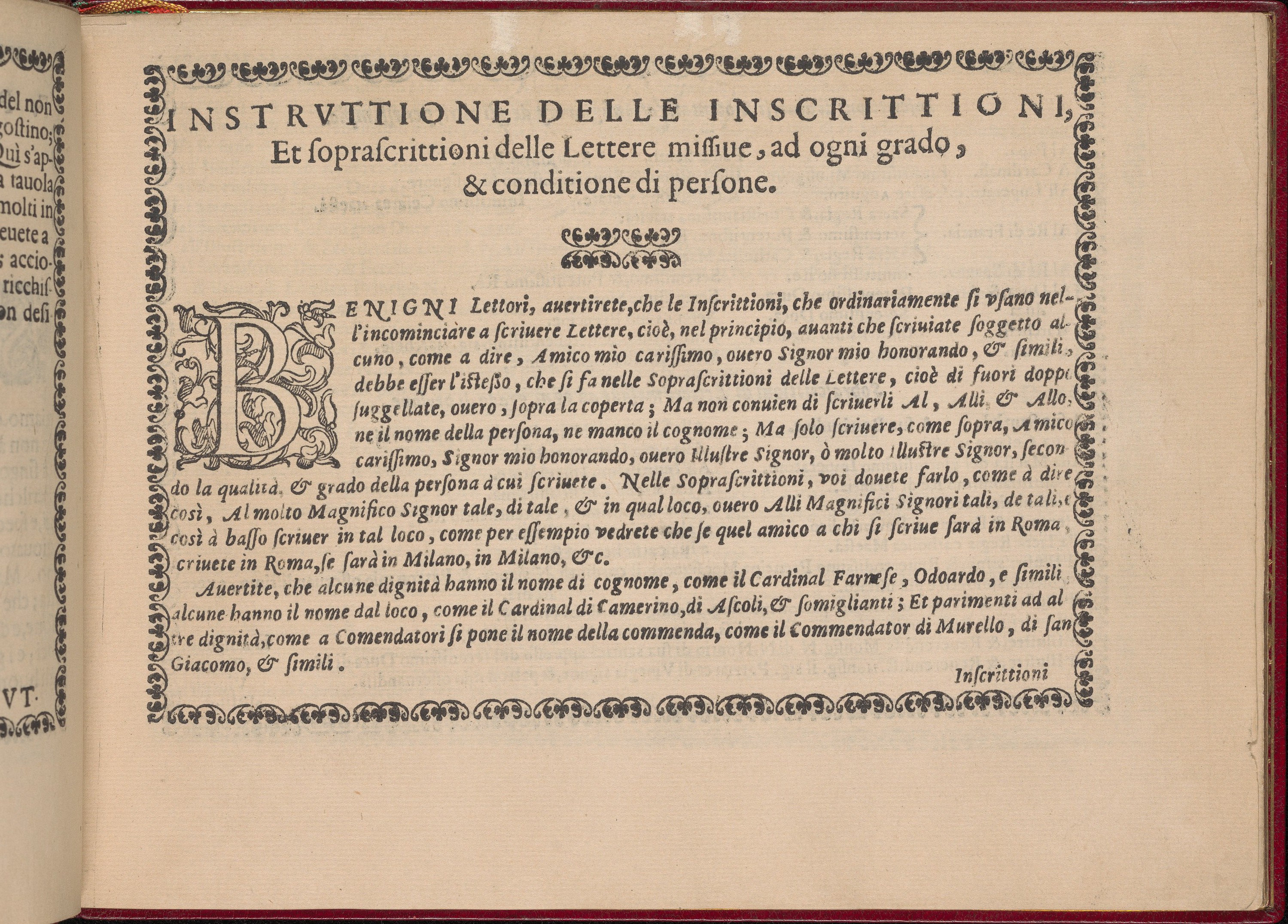 Antique Italian Printed Book Page