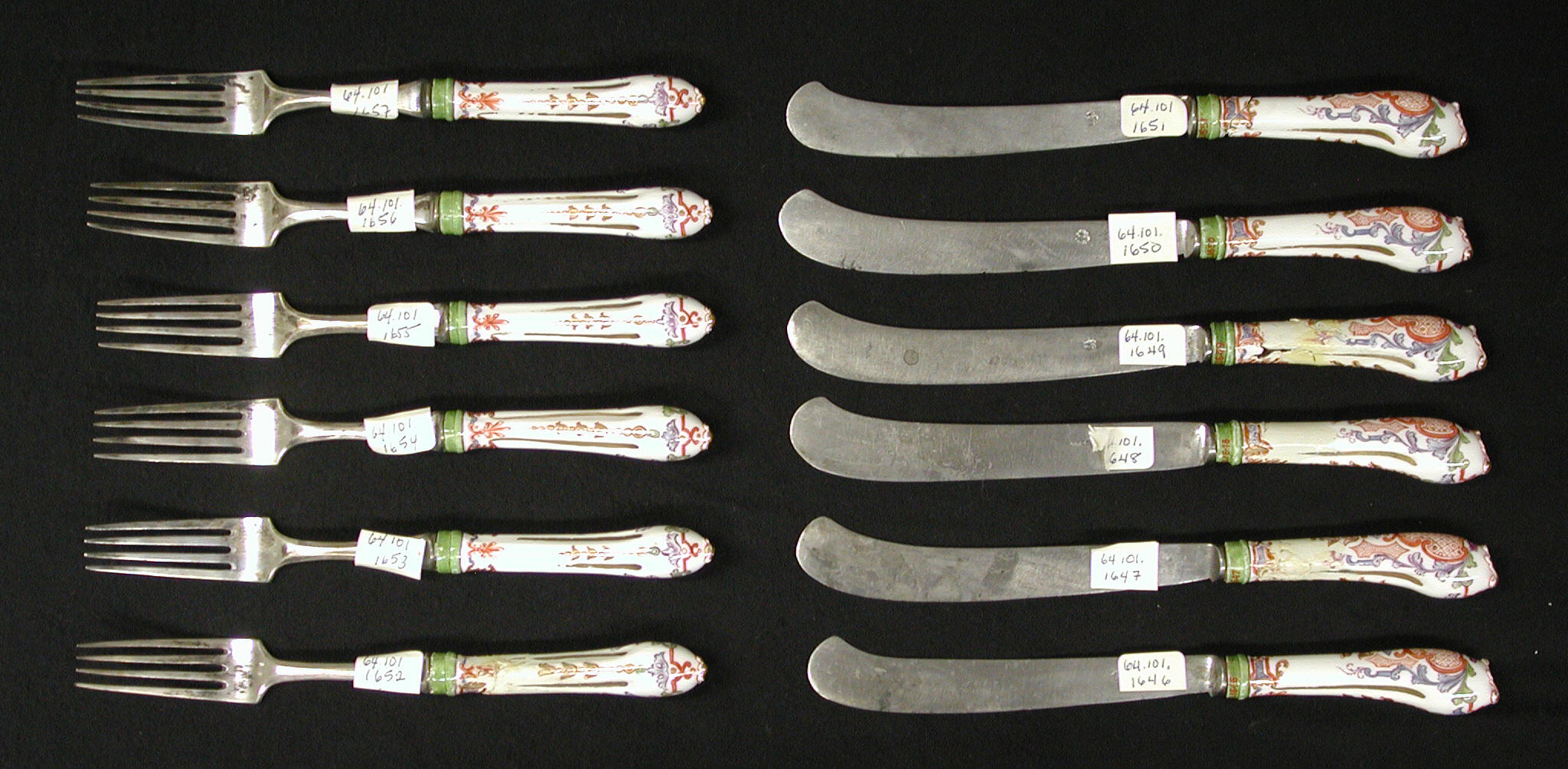 Antique Ceramic Handled Cutlery Set