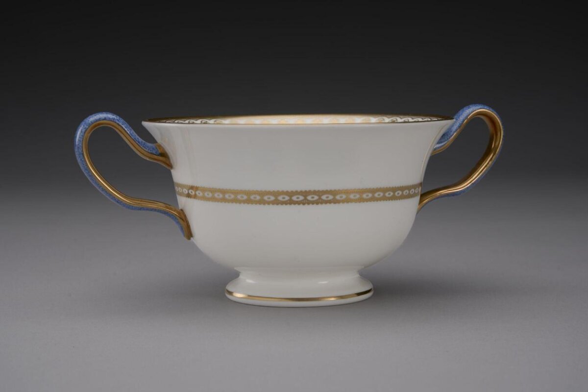 Gilded Double-handled Porcelain Cup