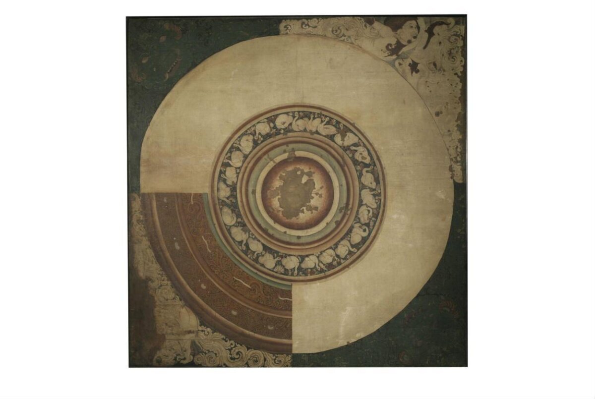 Ancient Circular Temple Ceiling Mural