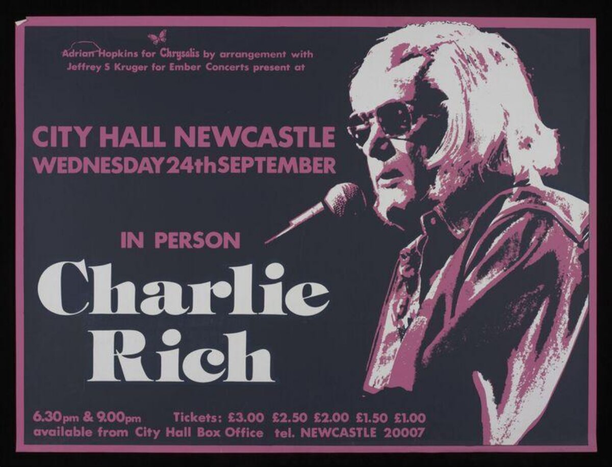 Charlie Rich Newcastle Concert Poster