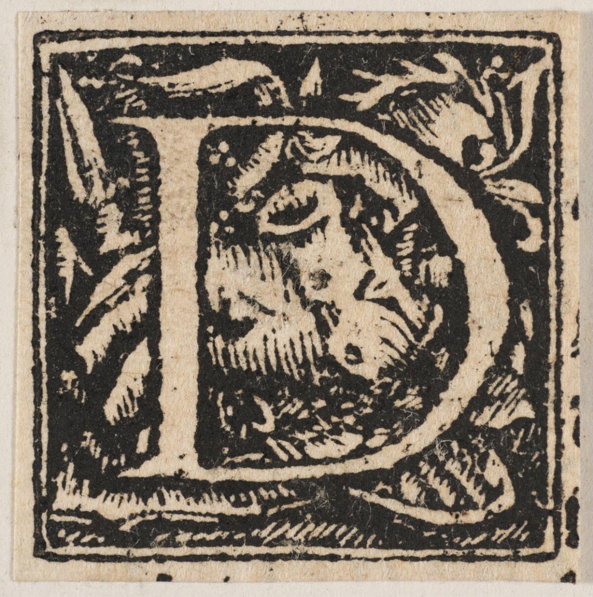 Woodcut Decorated Initial D