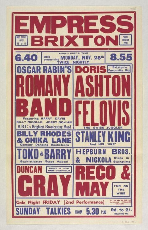 Empress Brixton Variety Show Poster
