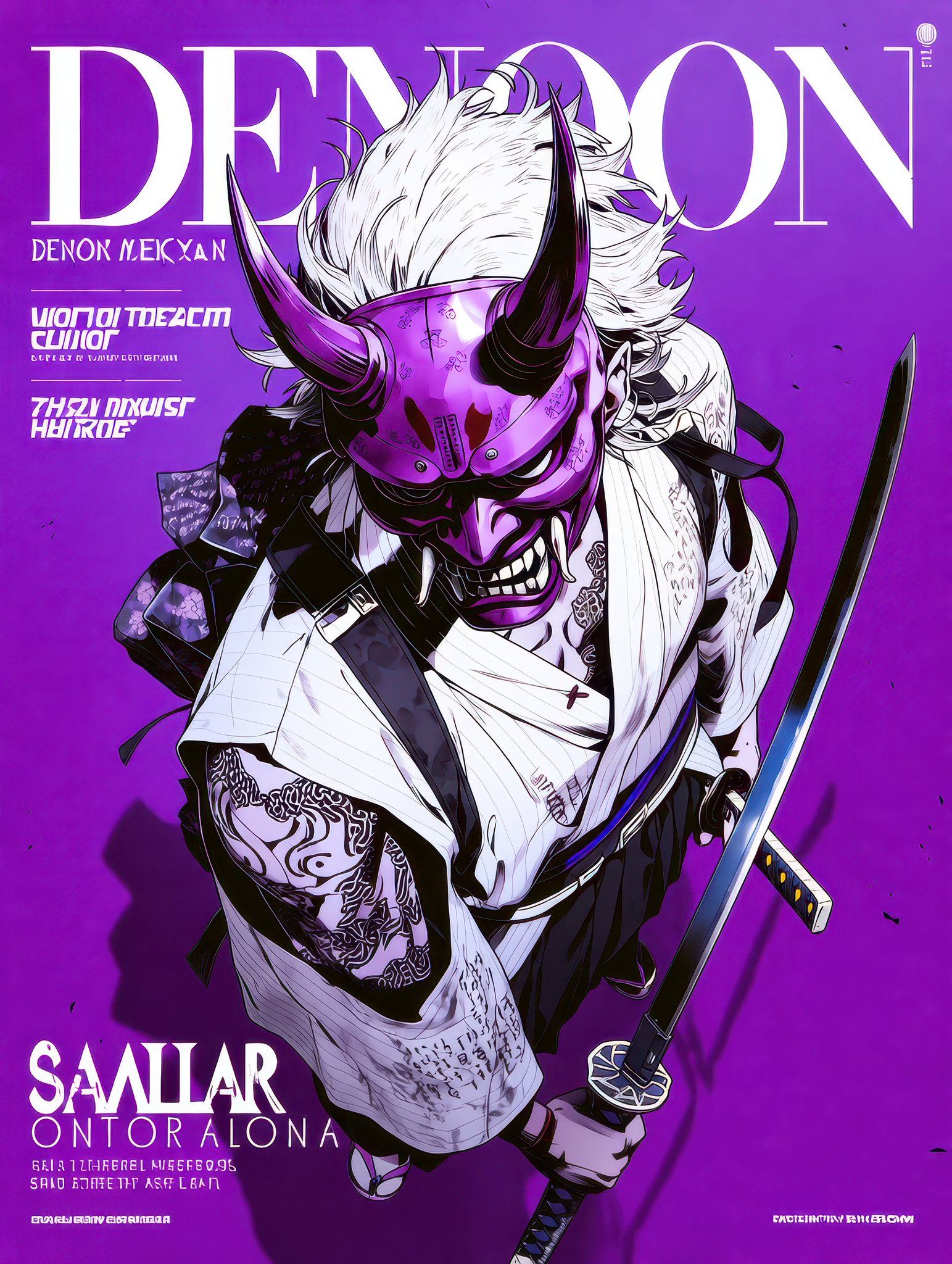 Oni Masked Samurai Magazine Cover