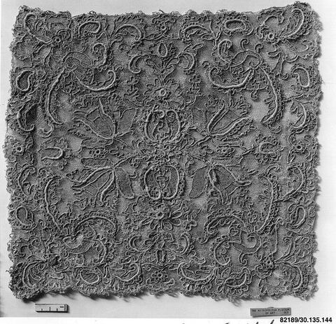 Antique Handmade Lace Square Panel