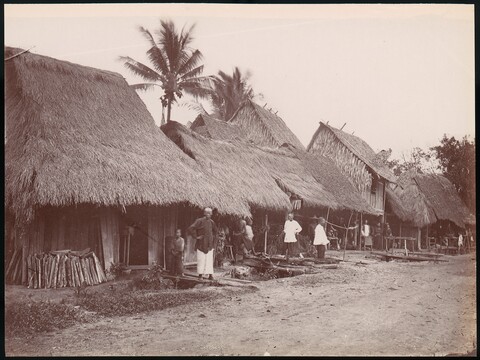 Vintage Thatched Roof Village Street