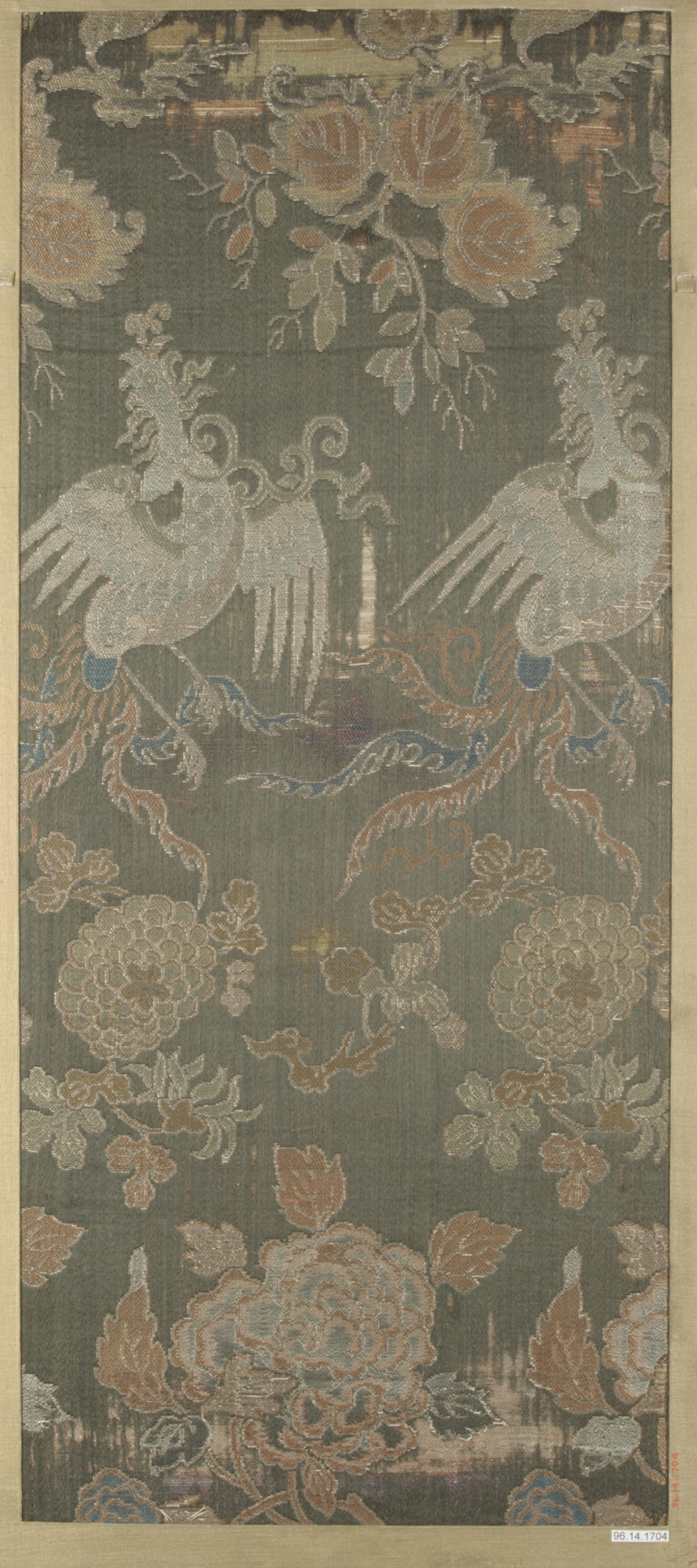 Chinese Antique Phoenix Floral Brocade