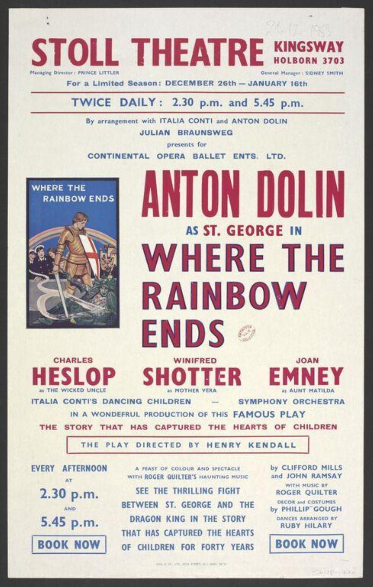 Where The Rainbow Ends Theatre Poster