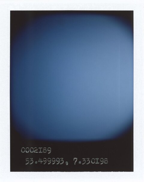 Blue Sky Polaroid With Coordinates