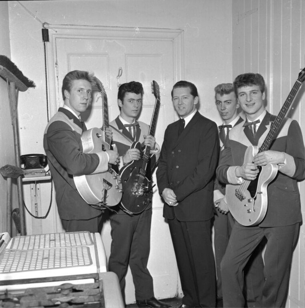 Vintage 1960s Rock Band Backstage