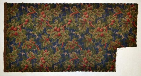 Vintage Oak Berry Woven Fabric Fragment