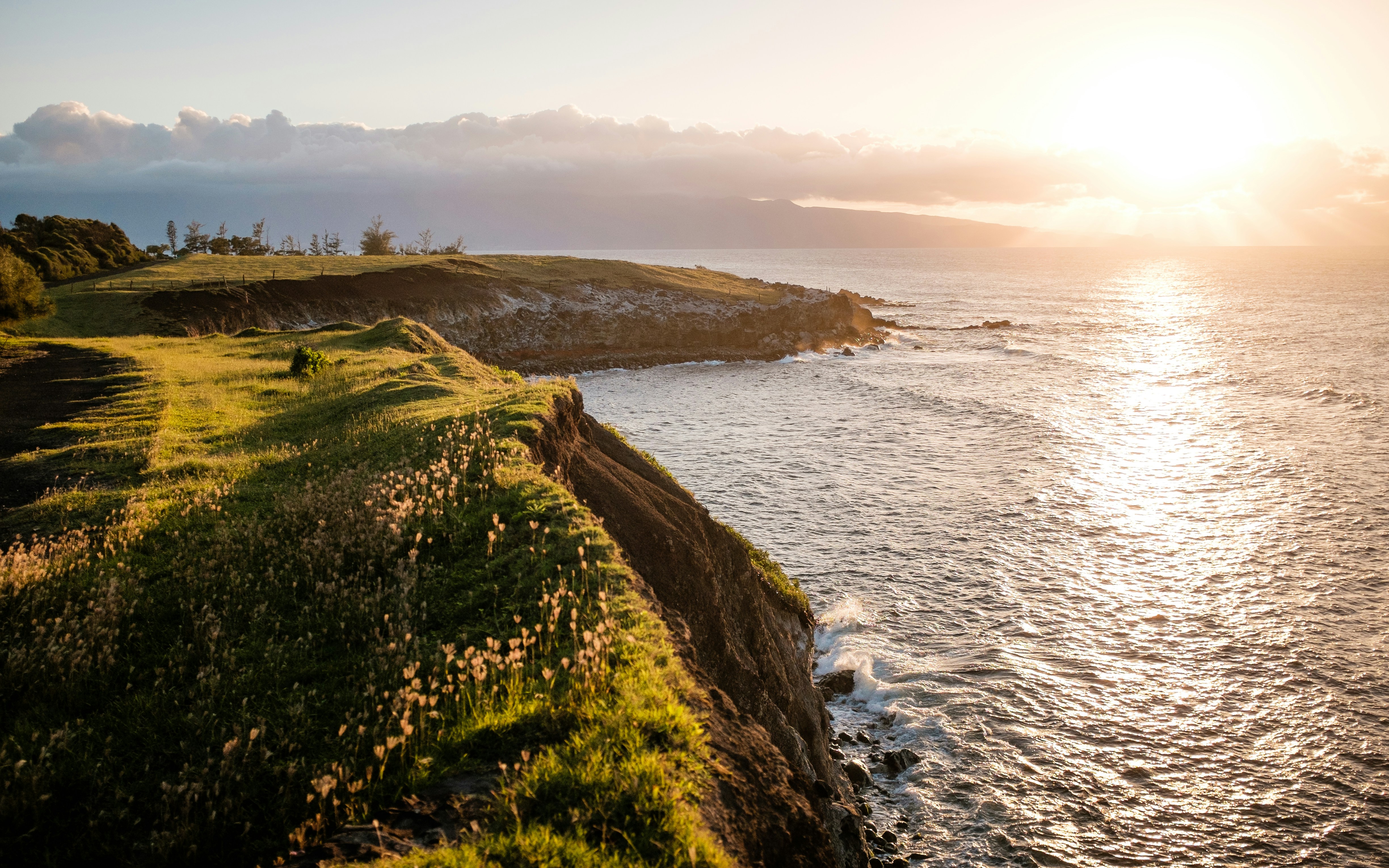 Coastal Cliff at Sunset